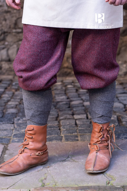 Rus Pants Ivar Herringbone - Burgundy/Grey