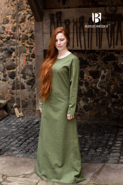 Underdress Freya - Linden Green - bawełniana suknia spodnia