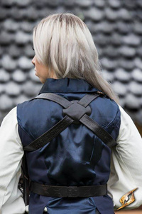 Wand Shoulder Holster - Black Leather