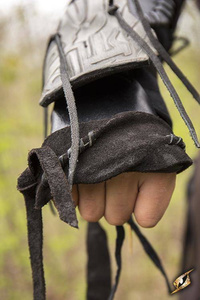 Bone Bracer - Right Arm Bracer - Black/Desert Beige