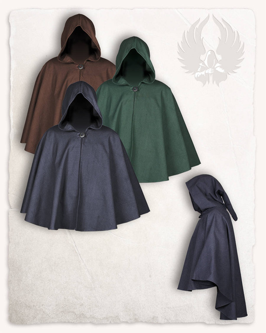 Kim Short Cape Canvas Oliv- półpeleryna z kapturem