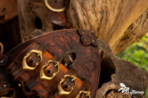 Leather Baldric with Sword holder - Red