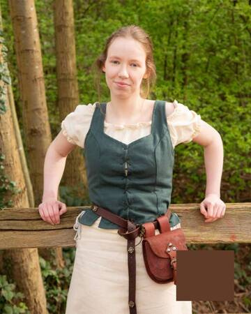 Tika Bodice Canvas Brown - kamizelka gorsetowa