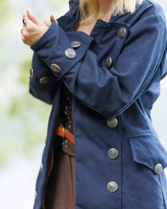 Captain Chad Buccaneer Coat canvas - Blue - bawełniany płaszcz