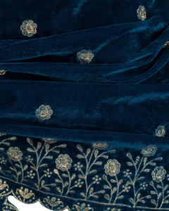 Jasmin Scarf - Blue - szal z aksamitu