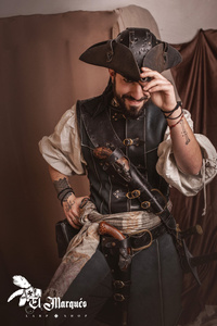 Leather Vest Long - Black