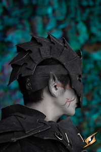 Assassin helmet - Suede - Black - hełm zamszowy