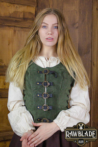 Julienne Leather Jerkin Short - Green