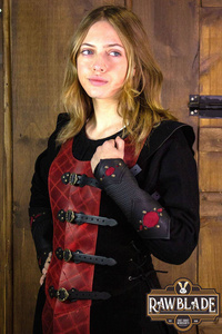 Highland Long Leather Jerkin - Red