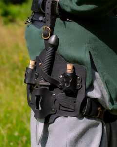 Trinity Holster For Throwing Daggers - Black - skórzany panel udowy