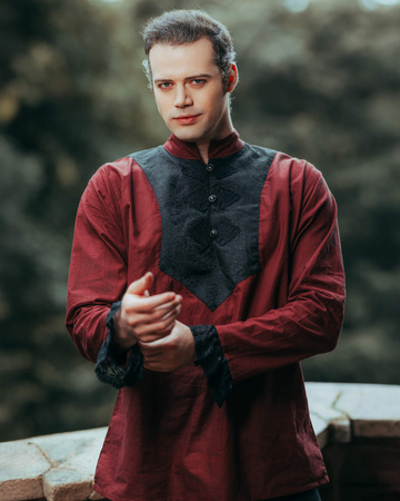 Viscardi shirt - Bordeaux- koszula w gotyckim stylu