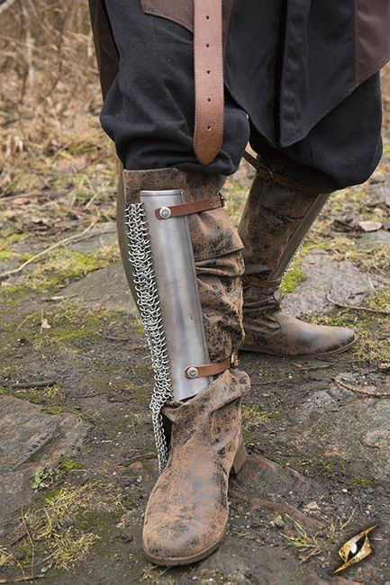 Persian Greaves - Polished Steel