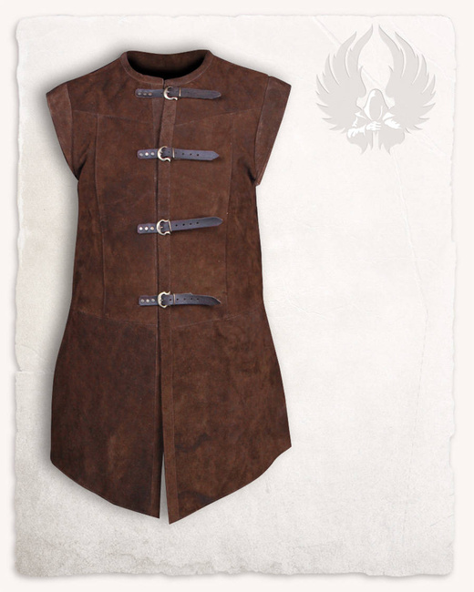 Garen Suede Vest Short Brown - kamizelka zamszowa