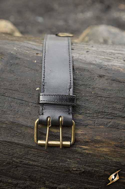 Ring Belt Black - skórzany pas z pierścieniami