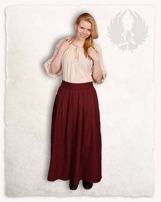 Anna Skirt Bordeaux - płócienna spódnica
