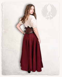 Isolde Bodice Floral Brown - skórzany gorset