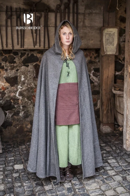 Hooded Cloak Hibernus - Wool - Grey