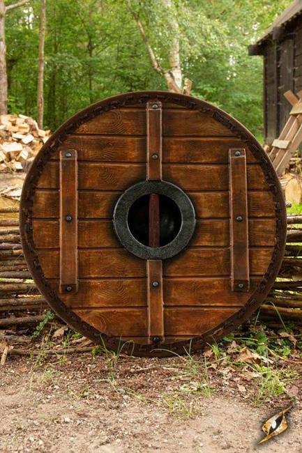 Thegn Shield -White/Wood - ø70 cm