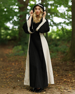 Iris Dress Black/Cream - suknia z kapturem