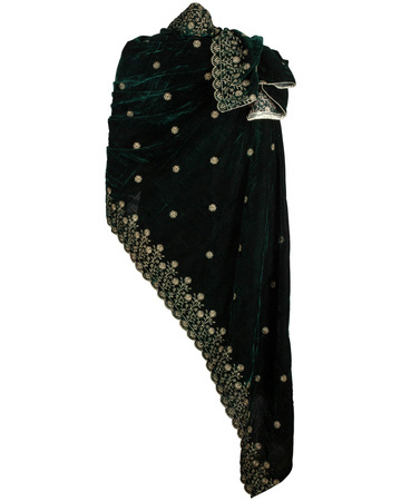 Jasmin Scarf - Green - szal z aksamitu