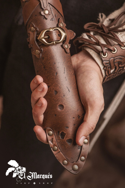 Leather dagger scabbard - Brown - pochwa na sztylet
