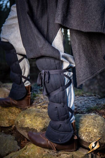 Padded Squire Greaves - Black - pikowane nagolenniki