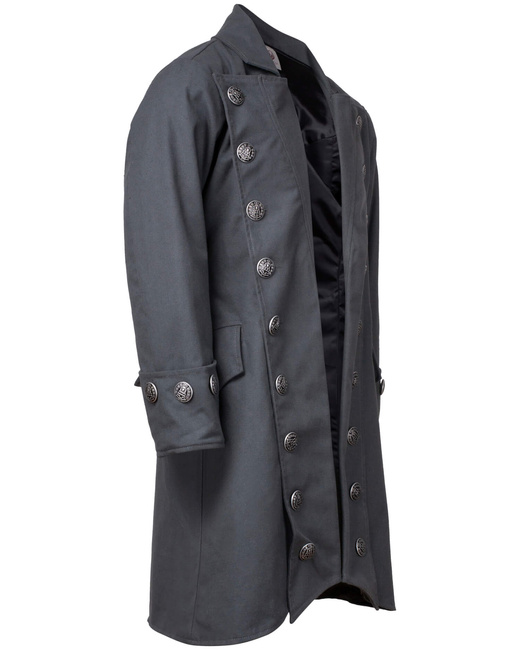 Captain Chad Buccaneer Coat canvas - Blue - bawełniany płaszcz