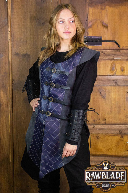 Highland Long Leather Jerkin - Blue