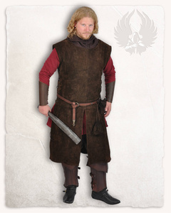 Justus Suede Tabard Brown - średniowieczny tabard