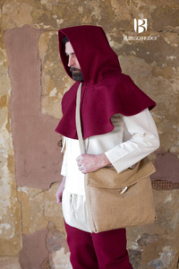 Wool Cowl Cucullus - Red - wełniany kaptur