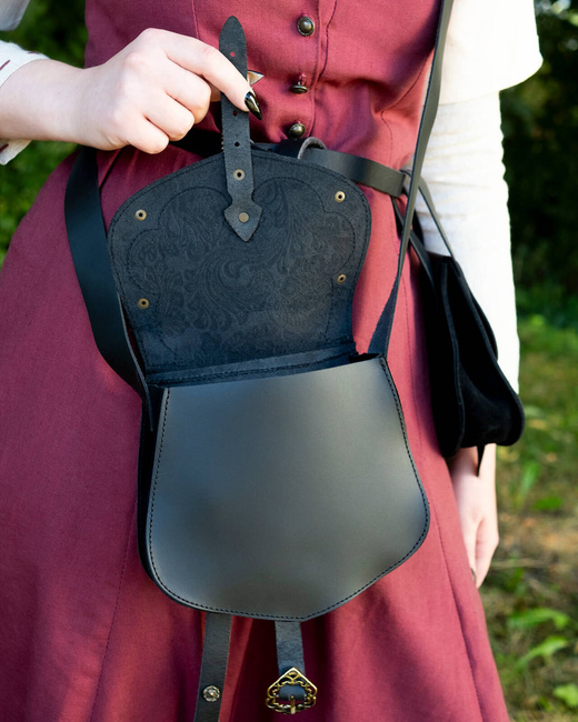 Escudero shoulder bag - Black - skórzana torba na ramię