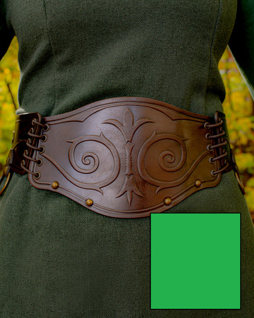 Lucretia Belt - Green - skórzany pas