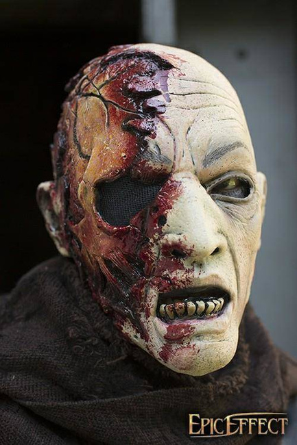 Half Face Zombie - Skin Color / maska lateksowa Zombie