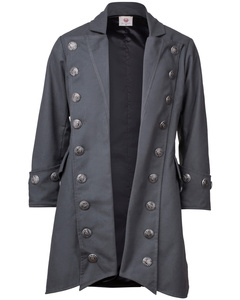 Captain Chad Buccaneer Coat canvas - Grey - bawełniany płaszcz