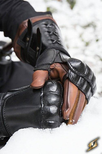 Leather Gauntlet left hand - Black