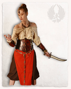 Isolde Bodice Celtic Black/Red - skórzany gorset