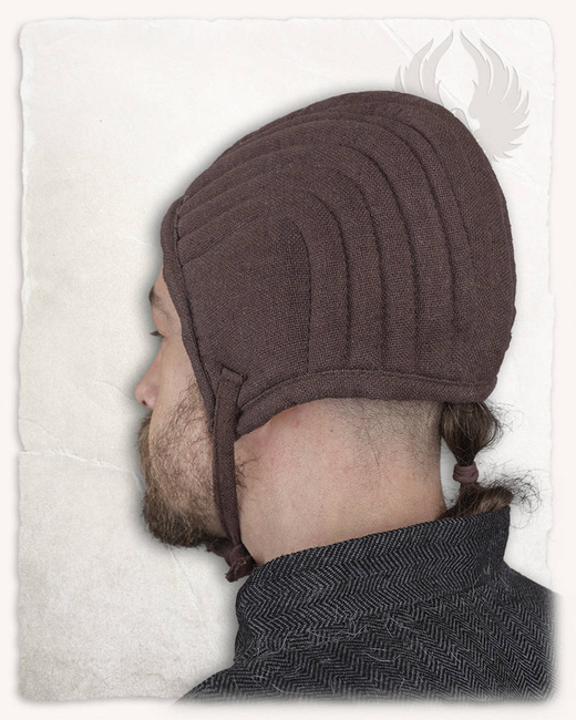 Leopold Padded Coif Brown - watowany czepiec