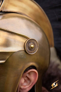 Corinthian Helmet w/Plume - Brass/Black - hełm koryncki z pióropuszem