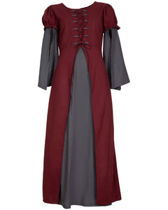 Loreley Dress - Bordeaux - suknia bawełniana