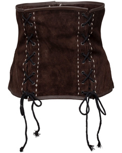 Estella bodice - Brown - zamszowy  gorset