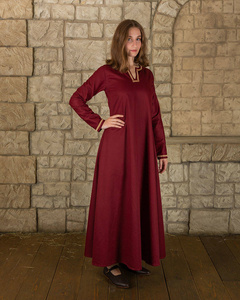 Heloise Dress Bordeaux - płócienna suknia
