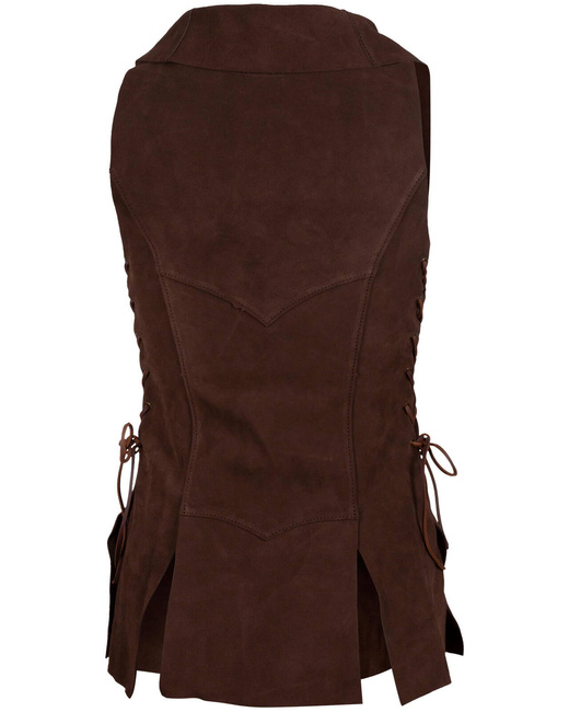 Brava Vest - Brown - zamszowa kamizelka