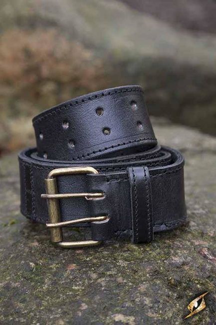 Ring Belt Black - skórzany pas z pierścieniami