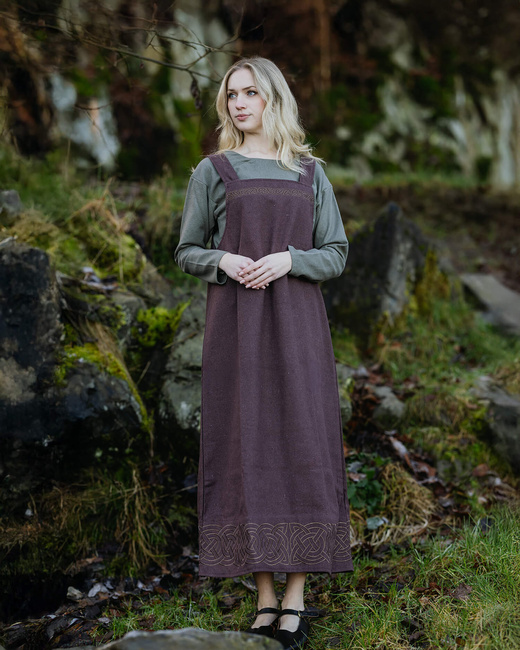 Alva Apron Dress Borwn - suknia fartuchowa