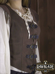 Julienne Leather  Jerkin Short - Brown