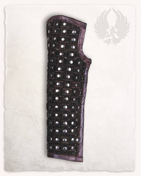 Robert Greaves brown - nitowane skórzane nagolenniki