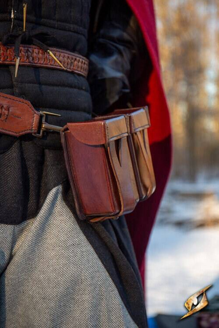 Hard Pouch for Sword Belt - Brown - kaletki do pasa Sword Belt