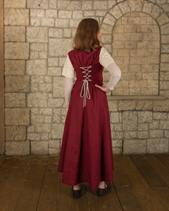 Elodie Dress Bordeaux/Cream - suknia z długimi rękawami