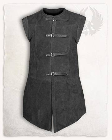 Garen Suede Vest Short Black - kamizelka zamszowa