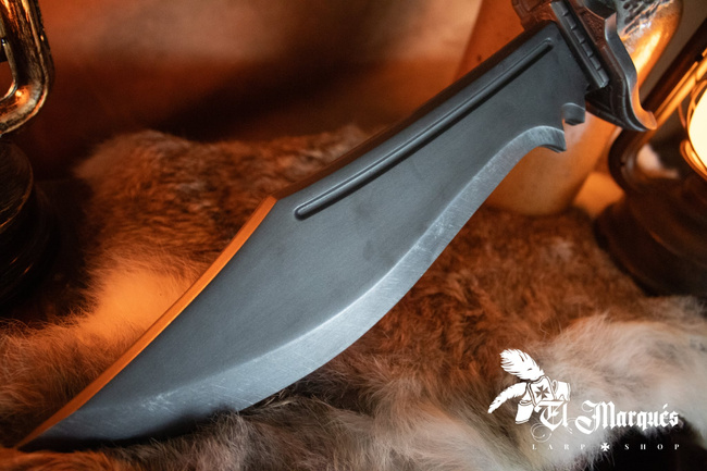 Bowie dagger - Curved blade - Antler Handle - Silver